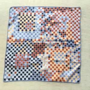 Jacqmar Vintage Scarf Blue Checker Pixels